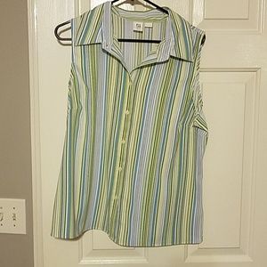 Sleeveless button down blouse